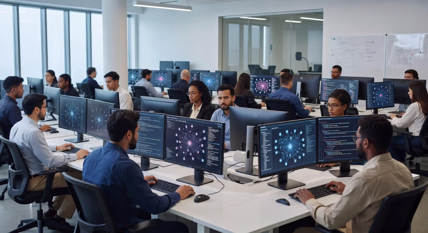Students participating in cyber security bootcamp training