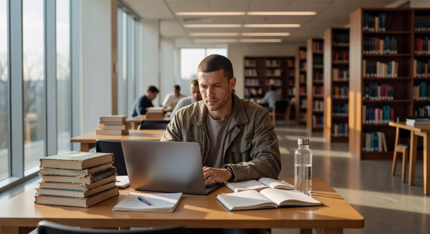Veteran using GI Bill benefits for college education