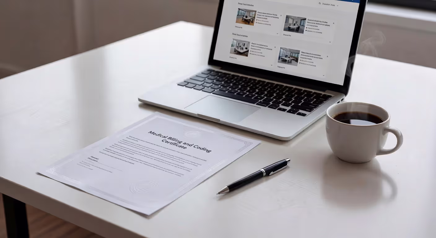 Medical billing and coding certification certificate with job search materials