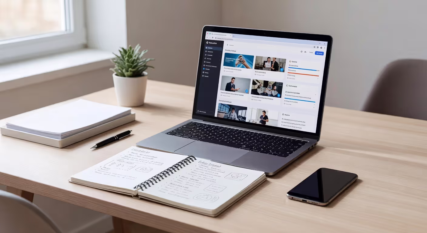 Online tax course learning environment