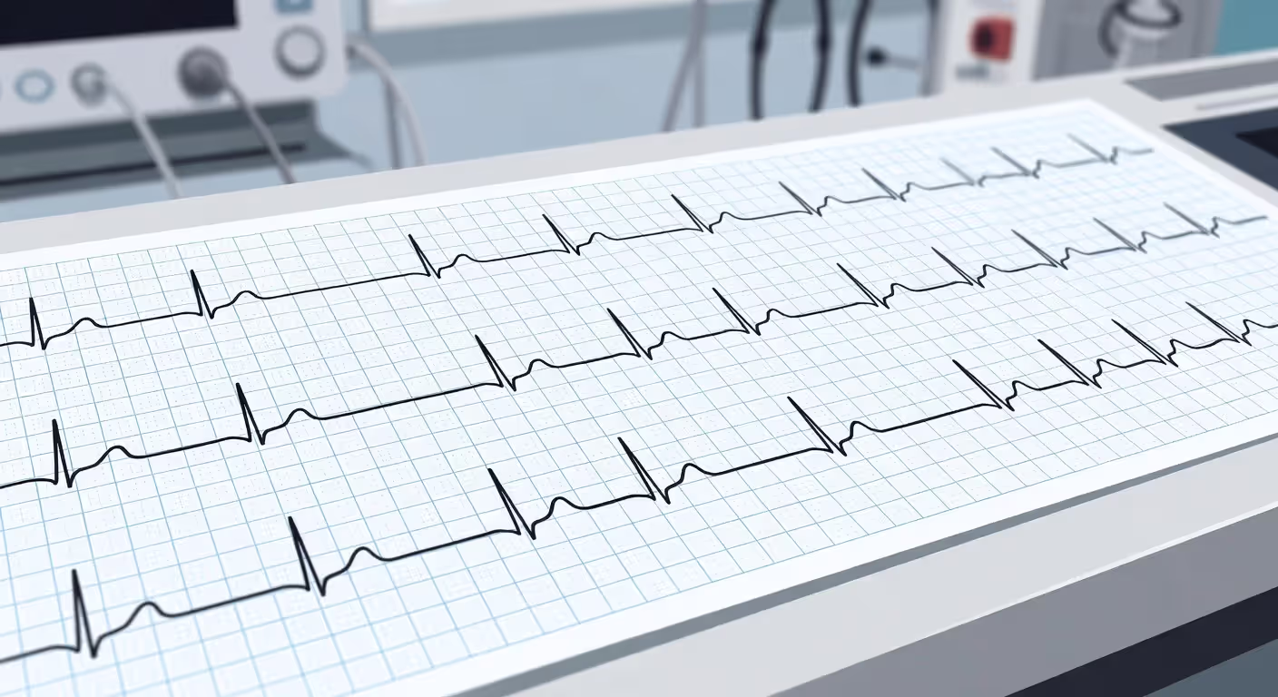 Sample 12-lead EKG tracing showing normal heart rhythm
