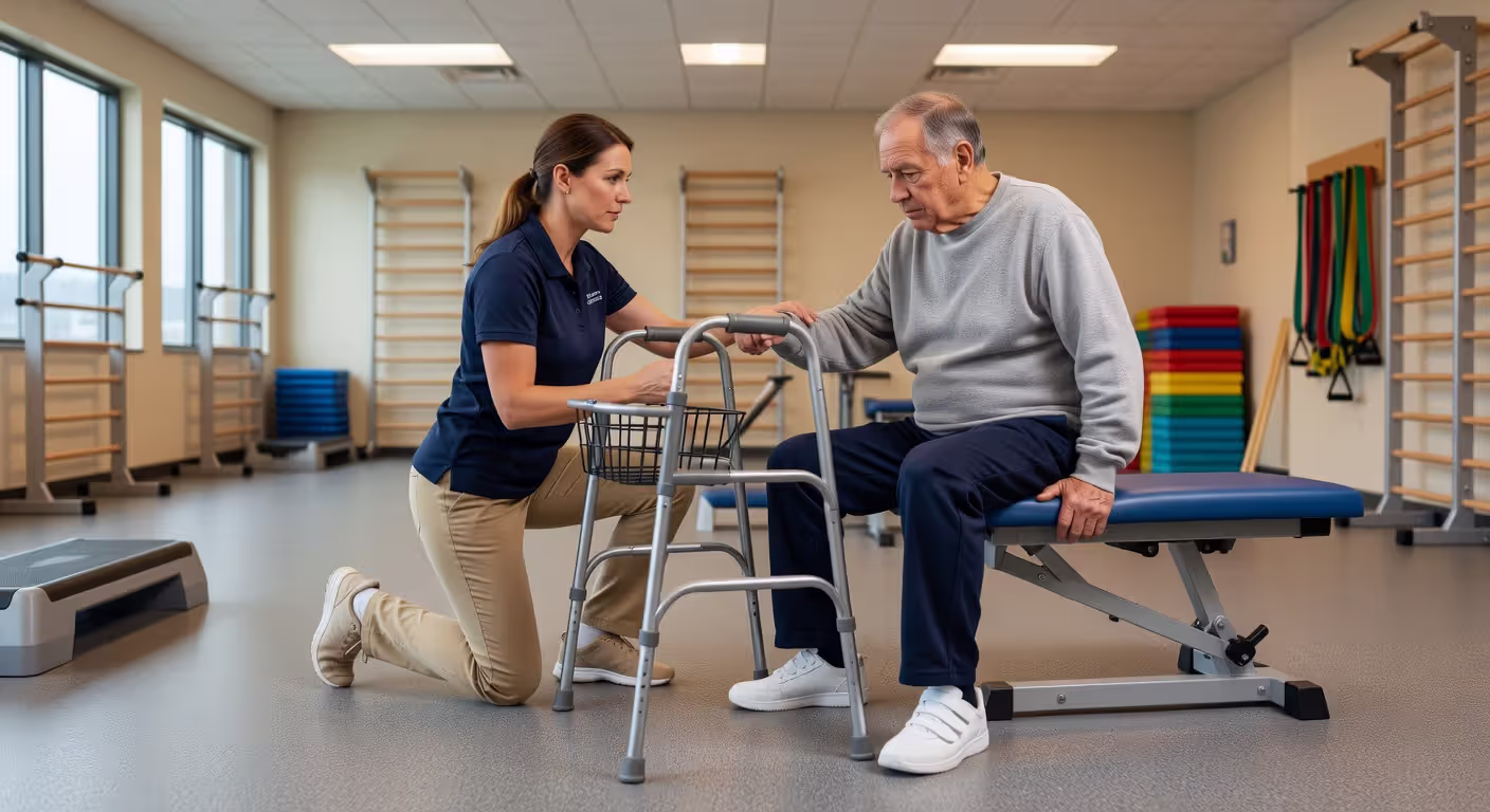 Licensed occupational therapist providing patient care in clinical setting