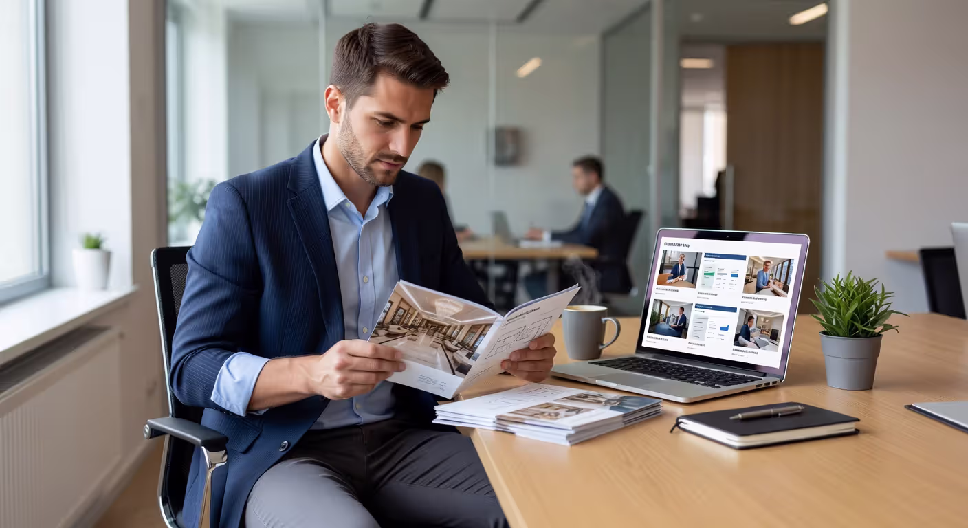 Student researching hospitality management education programs