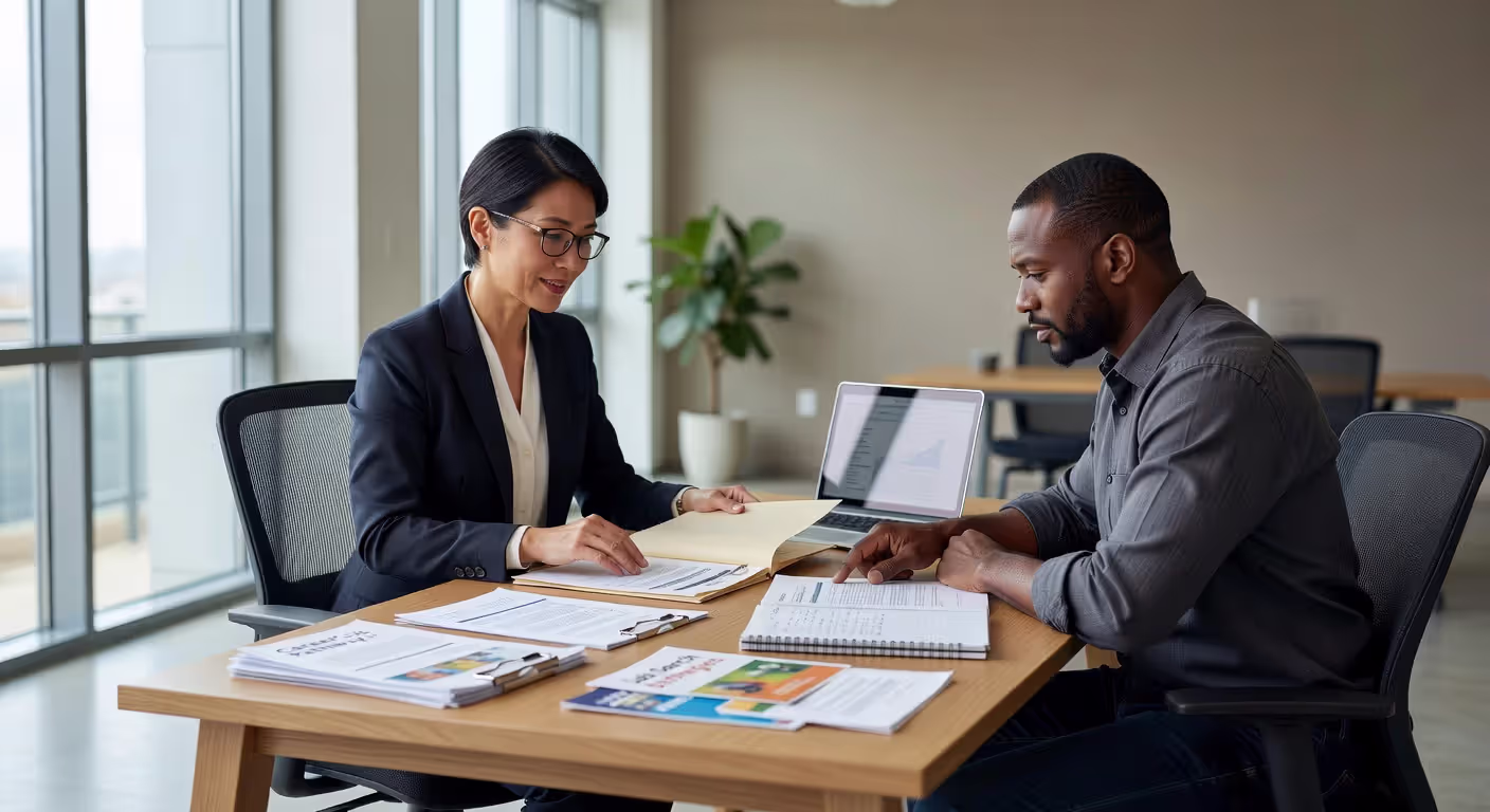 Vocational rehabilitation counselor meeting with client