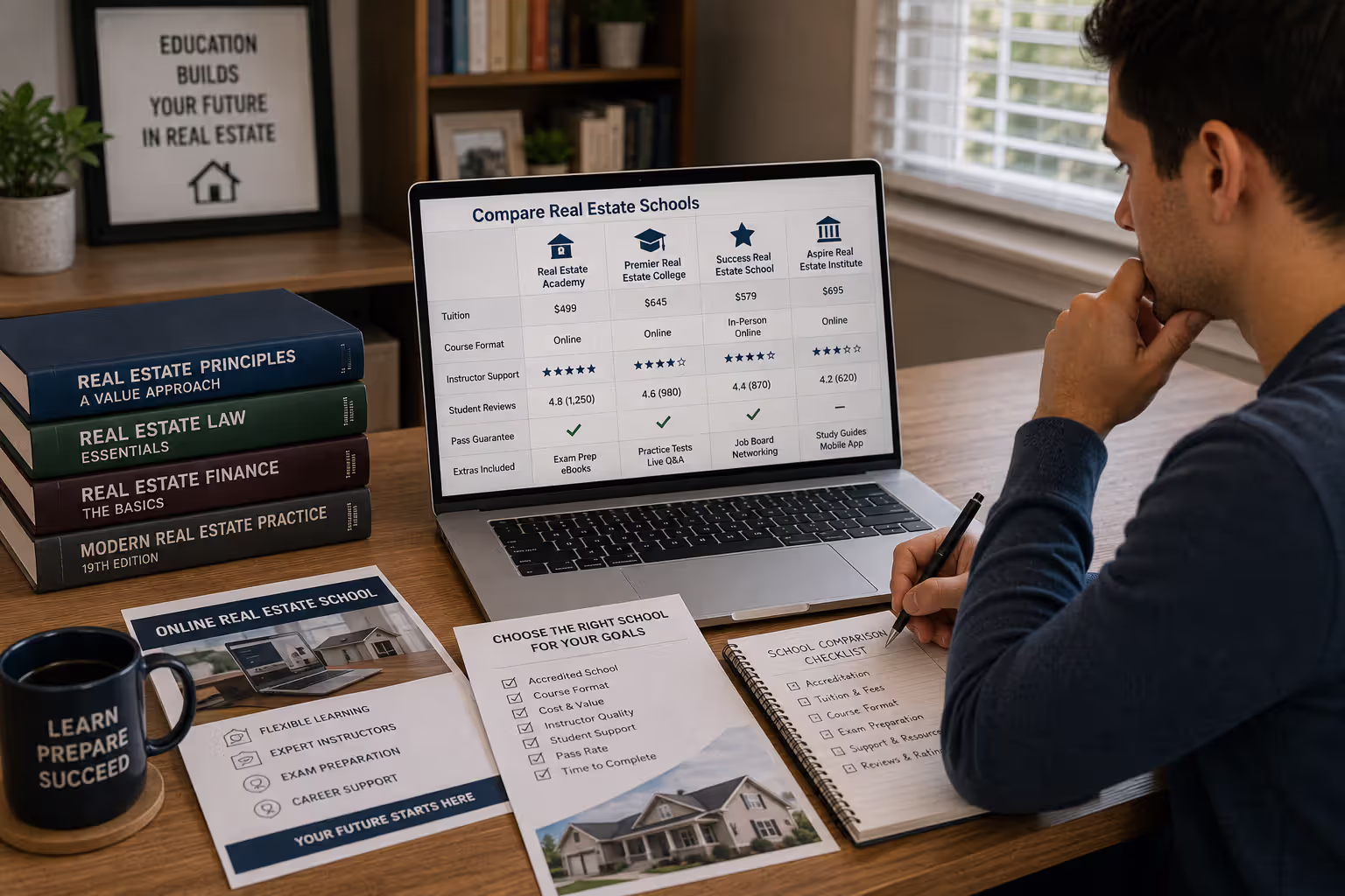Evaluating and comparing real estate school options