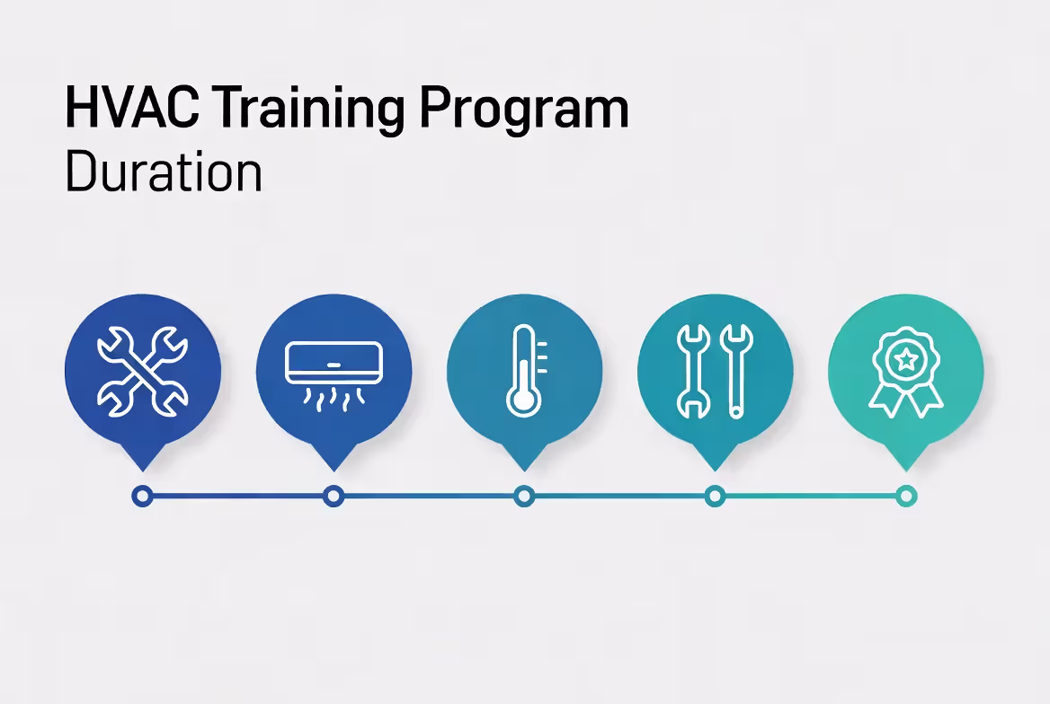 Timeline visualization of HVAC training program duration